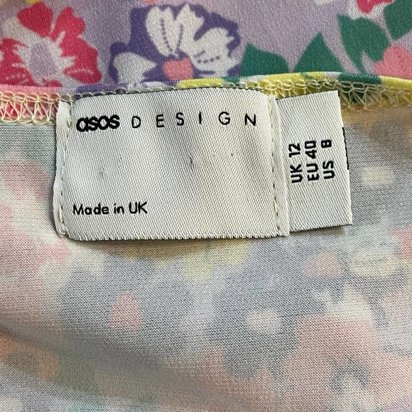 Asos Design Dress Strappy Lace Trim Midi Slip Dress Floral Size 8 Modern Boho - Picture 4 of 7